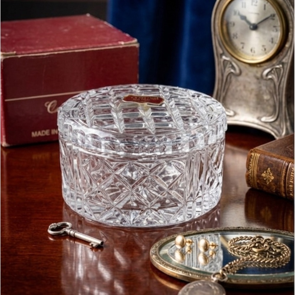 Gorham Full Lead Crystal Covered Bowl 4”, Vintage, West Germany, NIB